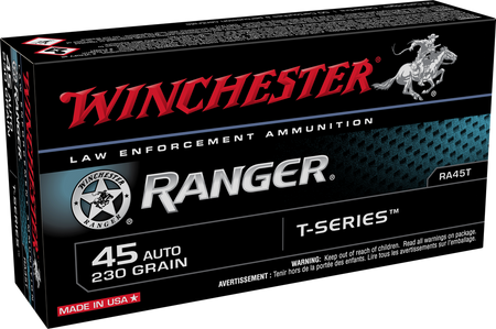 Winchester .45 ACP/Auto Handgun Ammo Ranger T-Series LE Bonded Jacketed Hollow Point BHP 230 grain 