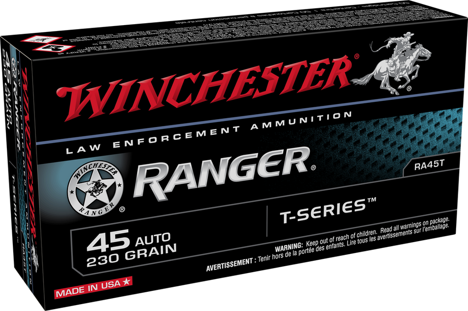 Winchester .45 ACP/Auto Handgun Ammo Ranger T-Series LE Bonded Jacketed Hollow Point BHP 230 grain 