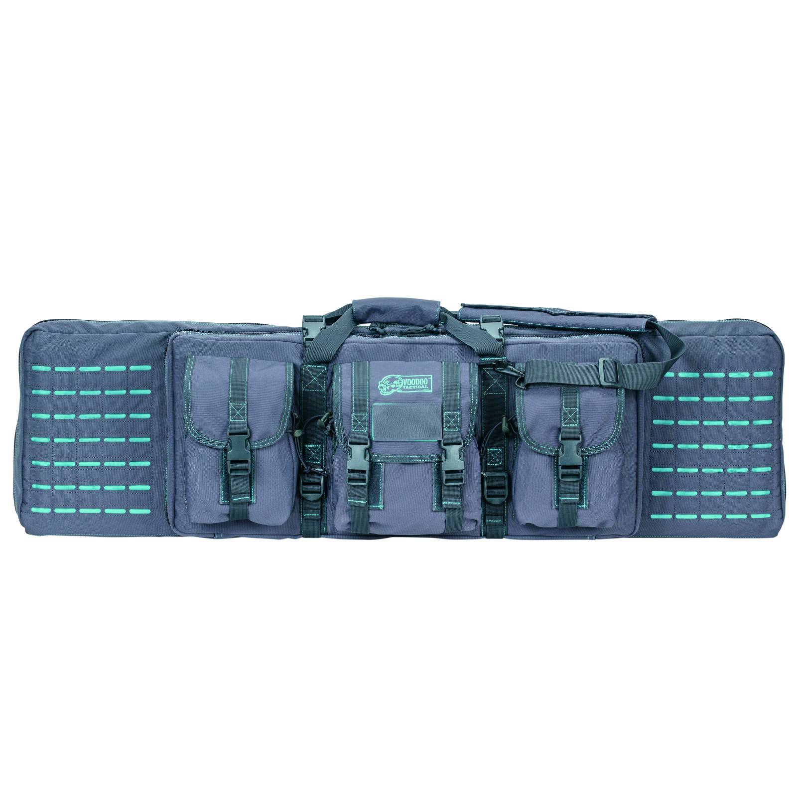 Voodoo Tactical 42" MOLLE Padded Weapons Case (Gray with Teal)