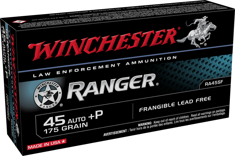 Winchester .45 ACP/Auto Handgun Ammo Ranger Frangible Solid 175 grain 