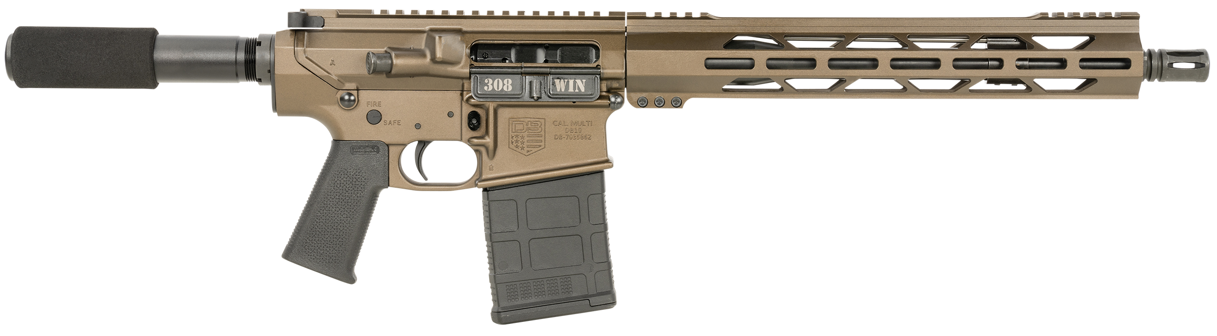 Diamondback DB10 .308 Win 13.5" Midnight Bronze Pistol, 13" M-LOK Handguard, 20-Round Capacity