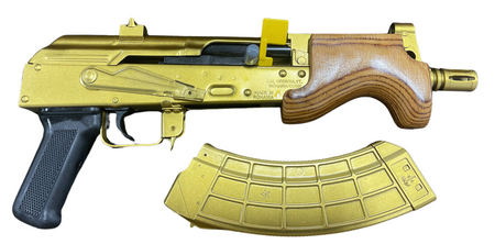 Century Micro Draco Gucci Gold 7.62x39mm Pistol, Blued Finish, 30-Round Magazine