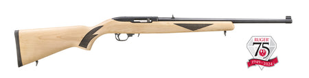 dRUGER 75TH ANNIVERSARY 10/22 SPORTER 22LR 18.5" BLK/NATURAL HDWD 1-10RD MAG