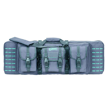 Voodoo Tactical 36" MOLLE Padded Weapons Case (Gray with Teal Stitching)