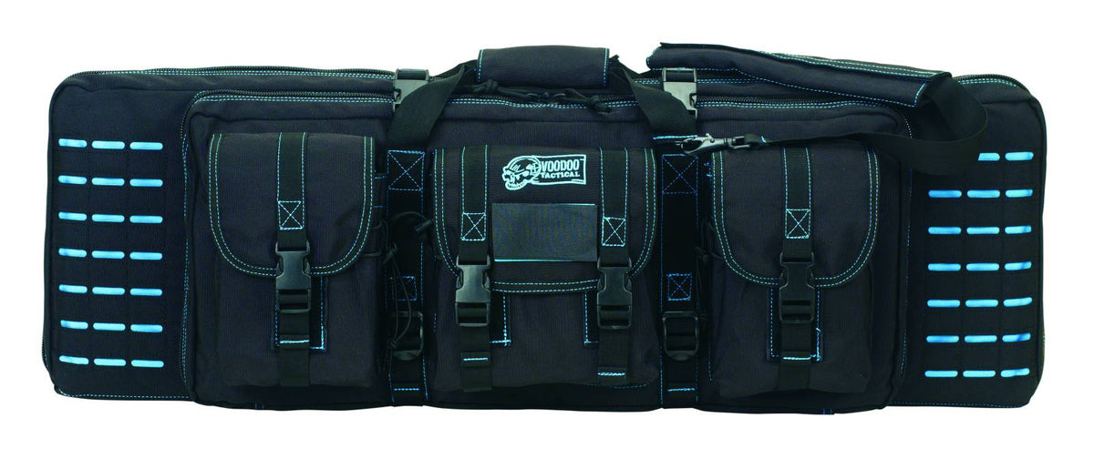 Voodoo Tactical 36" MOLLE Padded Weapons Case (Black with Teal Stitching)