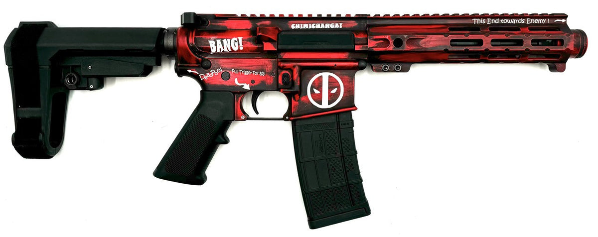 Zeus Arms Aether Deadpool 5.56 Pistol 7.5" Red/Black w/ SBA3 Brace, 30rd Mag