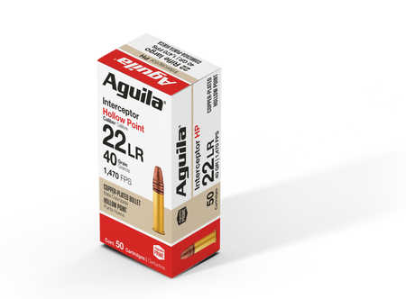 Aguila .22 Long Rifle 1B220321 Interceptor Copper Plated Hollow Point CPHP 40 Grain