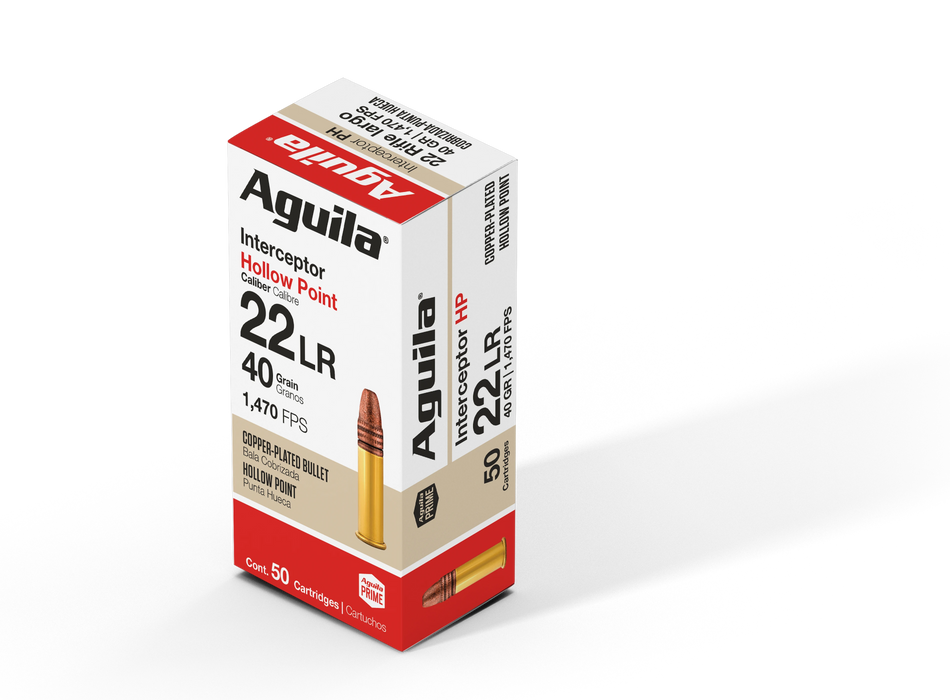 Aguila .22 Long Rifle 1B220321 Interceptor Copper Plated Hollow Point CPHP 40 Grain
