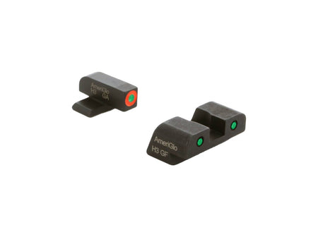 AmeriGlo Hellcat STD Night Sights - Green Tritium Orange Outline Front / Green Black Rear