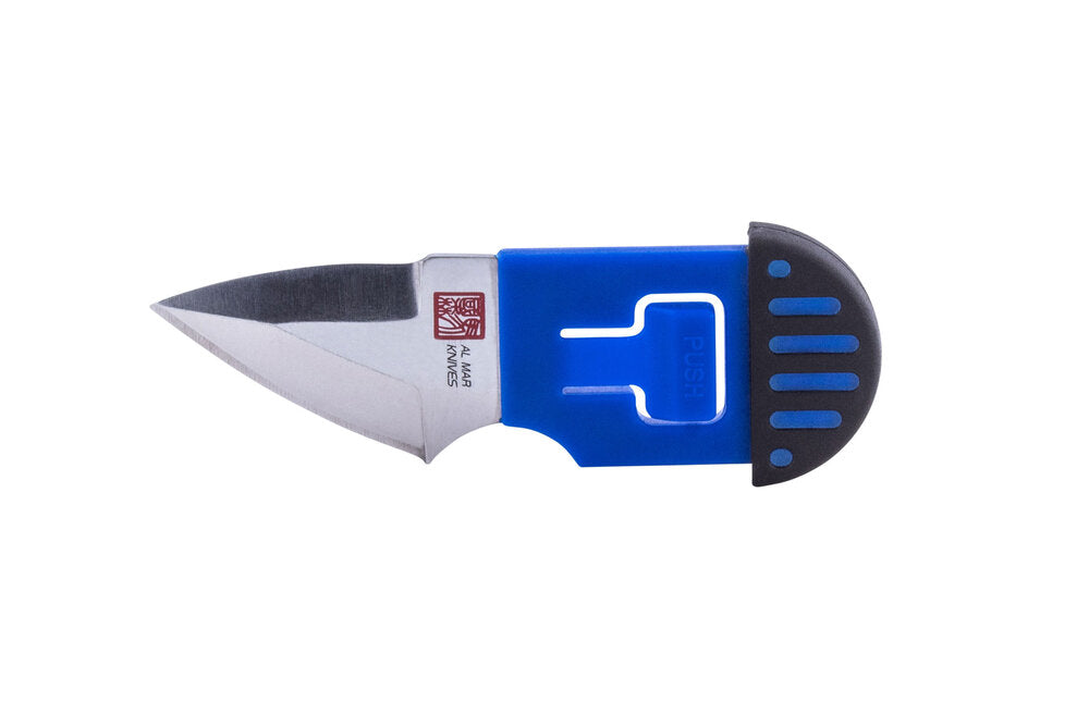 Al Mar Stinger Folder Blue and Black Handle Knife