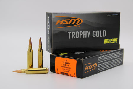 HSM .243 Winchester BER24387VLD Trophy Gold Berger Hybrid Tactical Open Tip Match 87 Grain