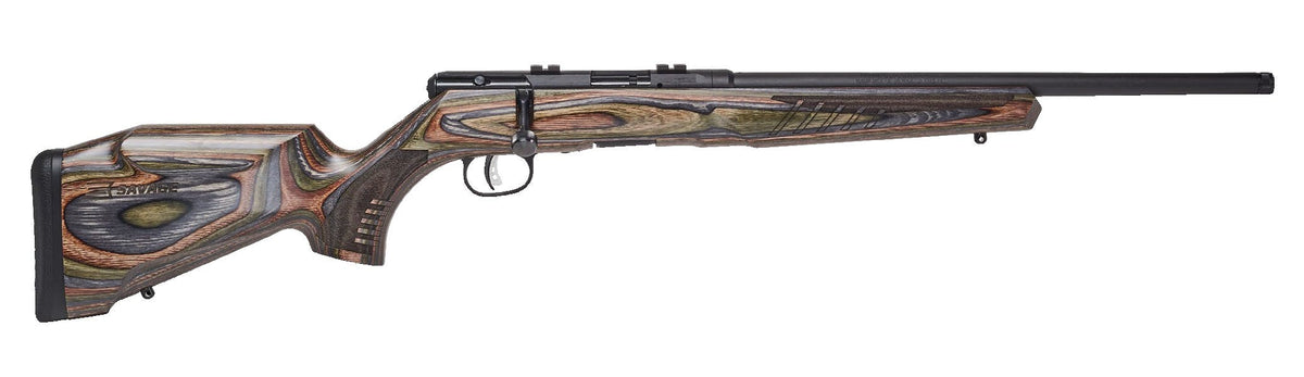Savage B22 LR BNS SR Bolt Action Rifle, Green Laminate Stock