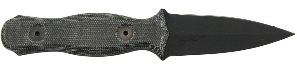 Half Face Blades Trident Dagger S45VN HRC60 3" Fixed Blade Armor Blk Gray Micarta