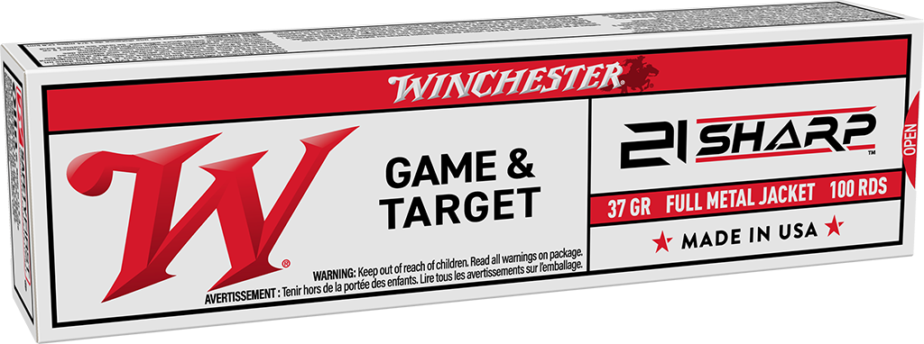 Winchester .21 Sharp Rimefire Ammo Game & Target Full Metal Jacket FMJ 42 grain 