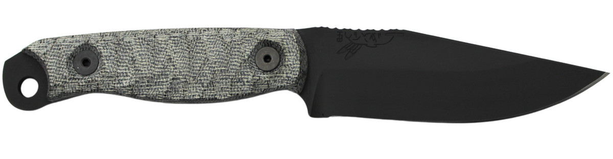 Half Face Blades Crow Scalper S45VN 4" Fixed Blade Armory Blk Gray Micarta Handle
