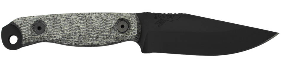 Half Face Blades Crow Scalper S45VN 4" Fixed Blade Armory Blk Gray Micarta Handle