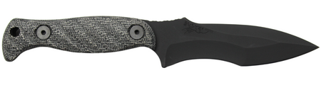 Half Face Blades Extremis S45VN Fixed Blade 3.5" Armor Blk Gray Micarta Handle