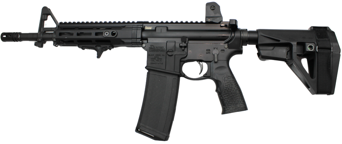 Daniel Defense DDM4 5.56/.223 Pistol, 11.5" Barrel, Black w/ Brace, 30-Round