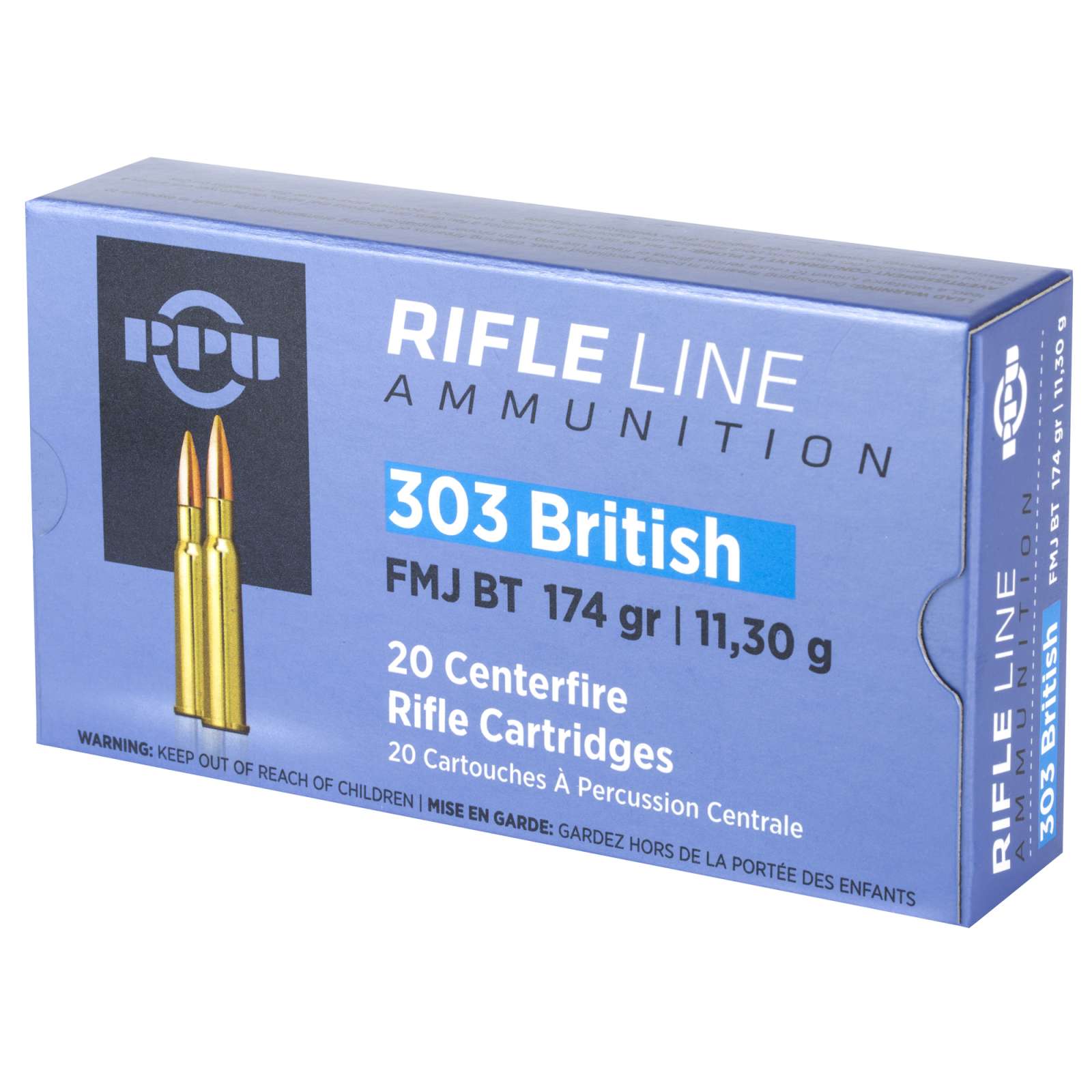 Prvi Partizan .303 British Rifle Ammo  Full Metal Jacket Boat Tail FMJ 174 grain 