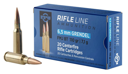Prvi Partizan 6.5mm Grendel Rifle Ammo Rifle Line Full Metal Jacket Boat Tail FMJ 110 grain 