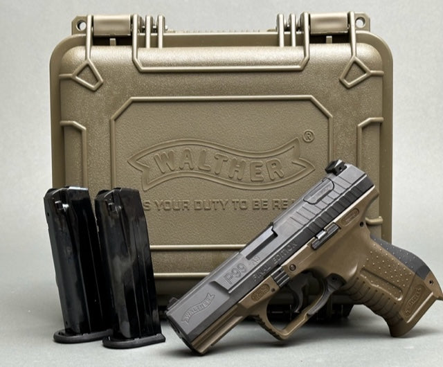 Walther P99 Collector's Edition 9mm Pistol Kit, OD Green, Includes Two 15-Round Magazines