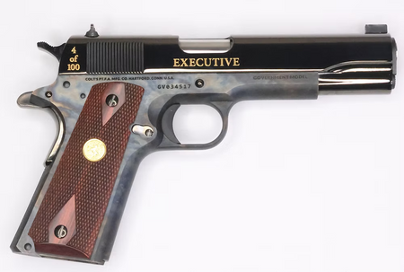 Colt 1911 The Executive .45ACP Pistol, Color Case Hardened/Black, Rosewood Grips, 7-Round Mag - 1 of 200 Made