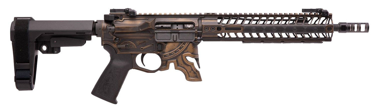 Spikes Tactical Rare Breed Spartan Distressed 5.56 Pistol, 11.5" Barrel w/ SB3 Brace