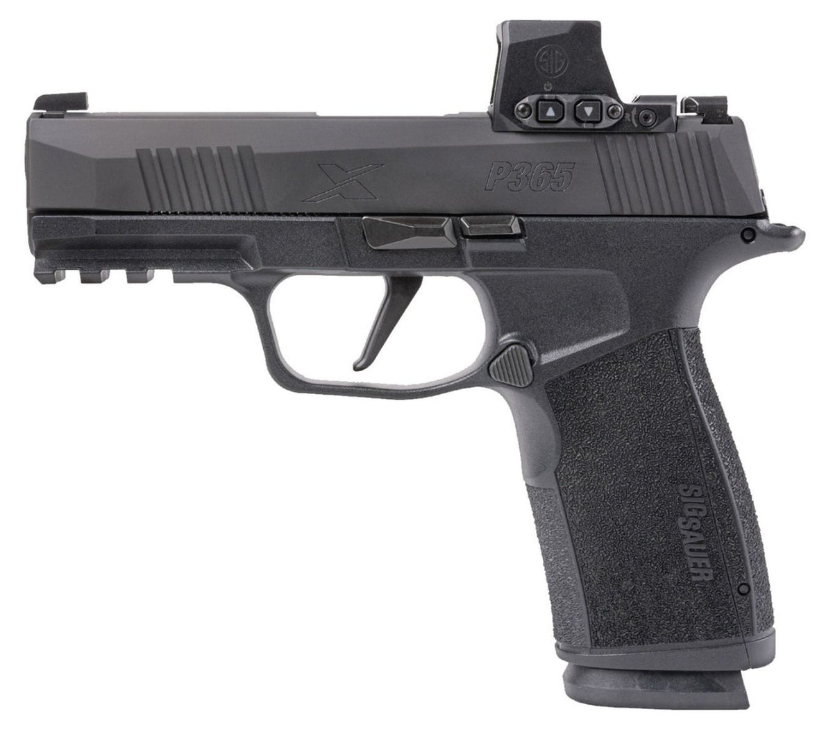 Sig Sauer Off Duty P365 Macro 9mm Pistol, 3.1" Barrel, Black, 12-Round Mags, ROMEO X, LE Only