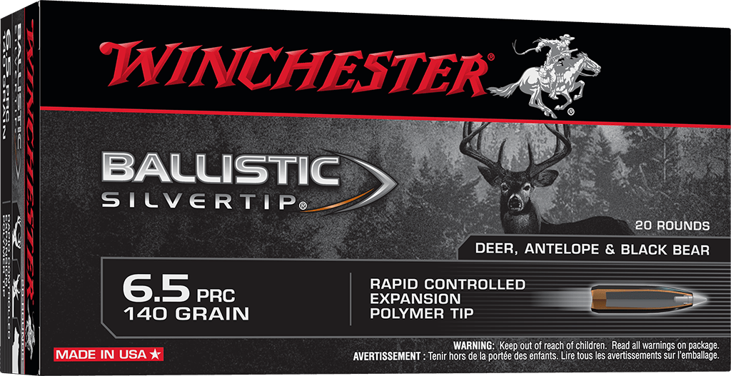 Winchester 6.5 PRC SBST65P Ballistic Silvertip Bonded Rapid Expansion PHP 140 Grain