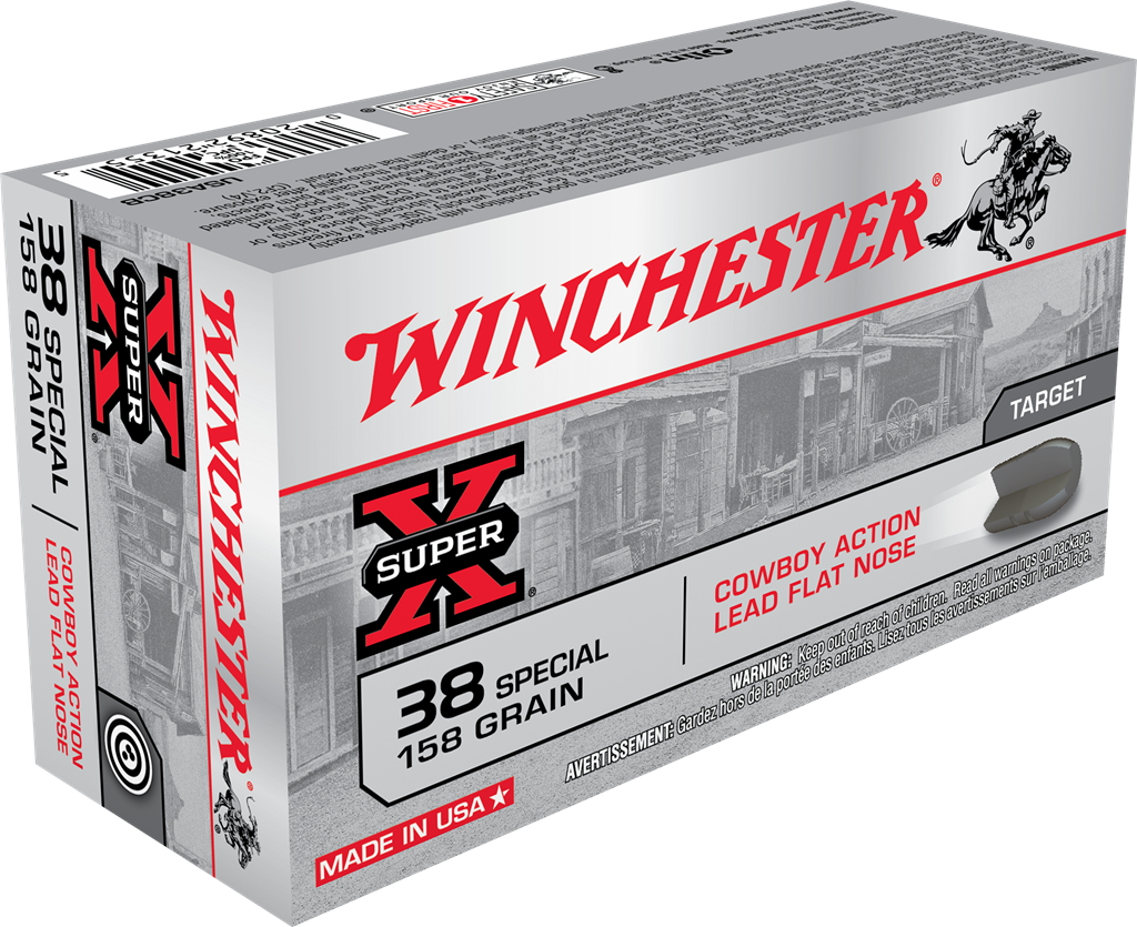Winchester .38 Special USA38CB Super X Cowboy Action Lead Flat Nose 158 Grain