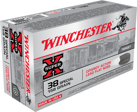 Winchester .38 Special USA38CB Super X Cowboy Action Lead Flat Nose 158 Grain