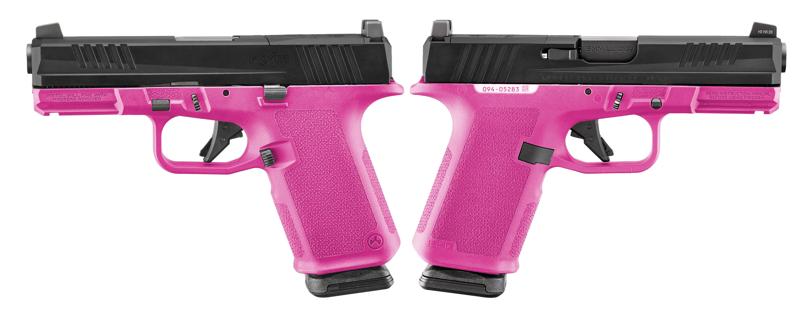 Ruger RXM 9mm Pistol 4" Barrel, Hot Pink, Magpul EHG, 2x 15-Round Mags - Orion Exclusive