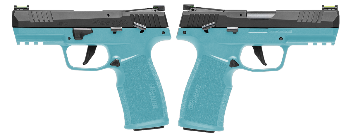 Sig Sauer P322-Comp .22LR Threaded Optics-Ready Pistol, Robin Egg Blue, 2x20-Round Mags