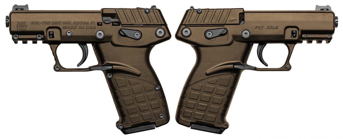 Kel-Tec P17 Burnt Bronze .22 LR Pistol, 16+1, 3.93" Barrel
