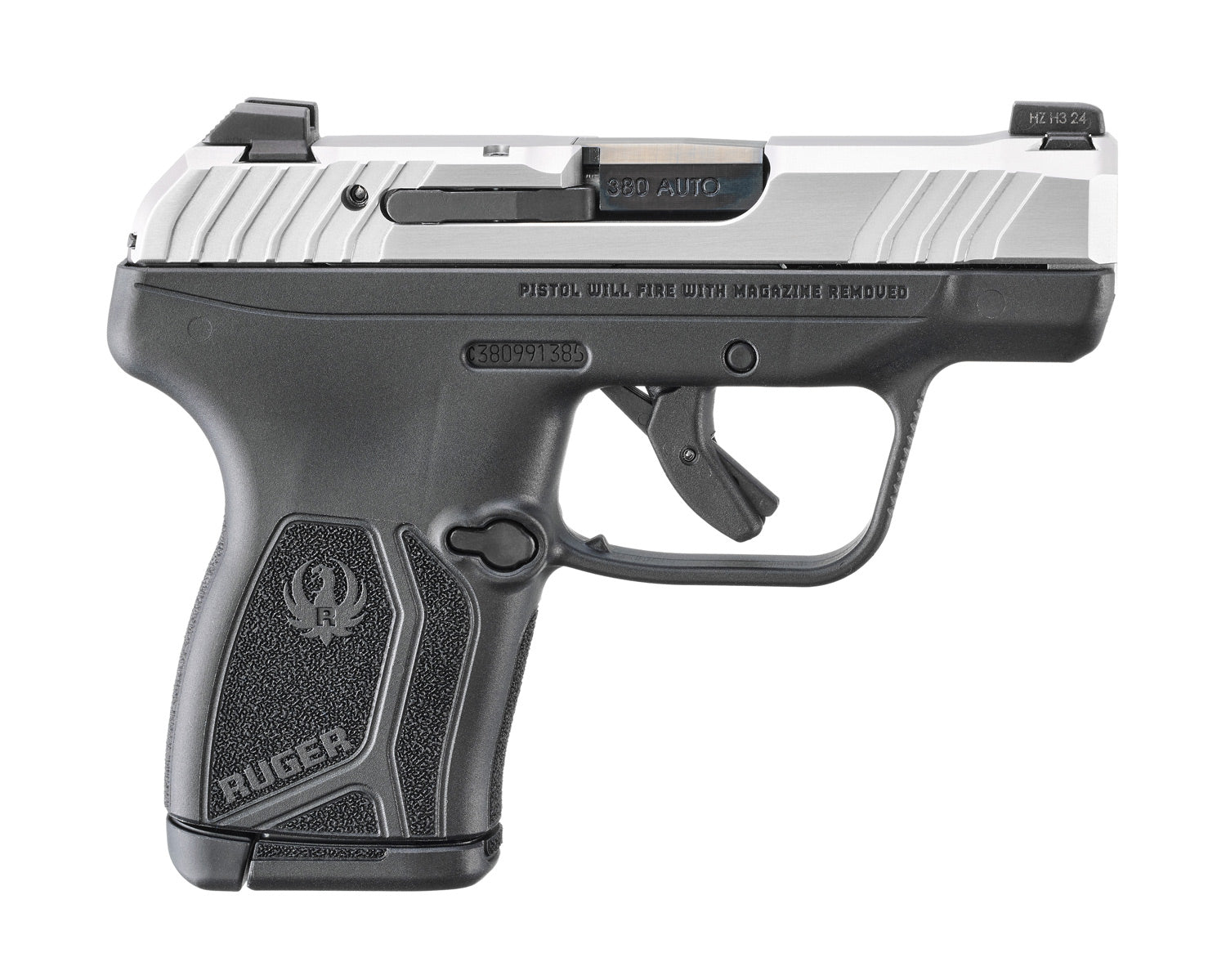 dRUGER LCP MAX M.S. 380ACP 2.8" BBL, STAINLESS/BLACK 1-10RD MAG