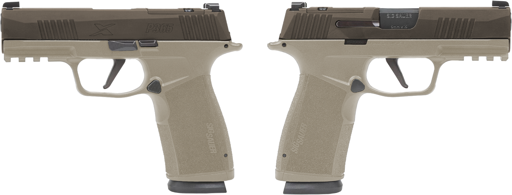 SIG SAUER P365 X-MACRO 9MM PSTL 3.7" 2-17RD M.S. OR 2 TONE BRONZE/TAN
