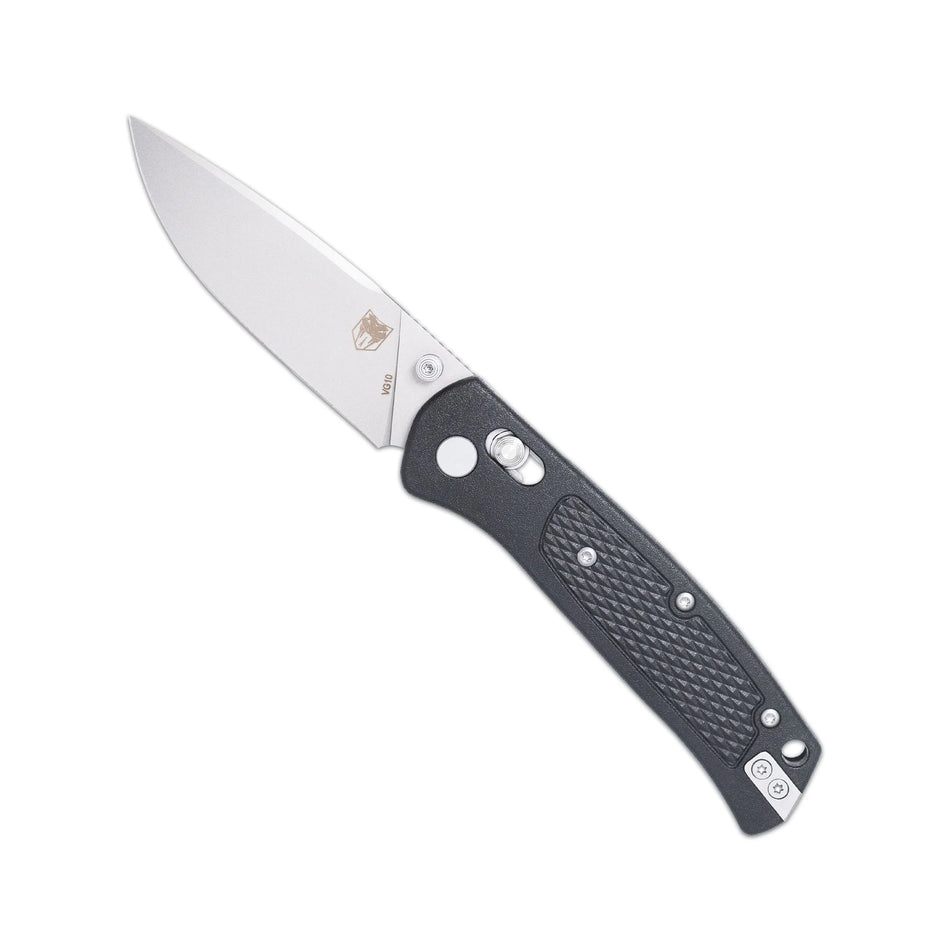 CobraTec EDC Scout Black Grivory Bar Lock Pocket Knife VG-10 Drop Point