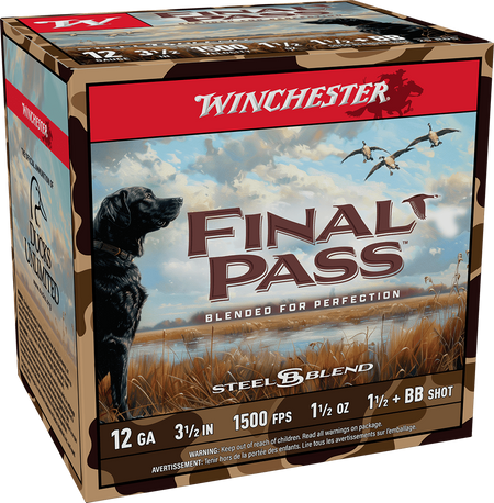 WINCHESTER 12 GA 3 HS 1-1/2 BB & 1.5 BLEND 25 RD/BX 10 BX/CS