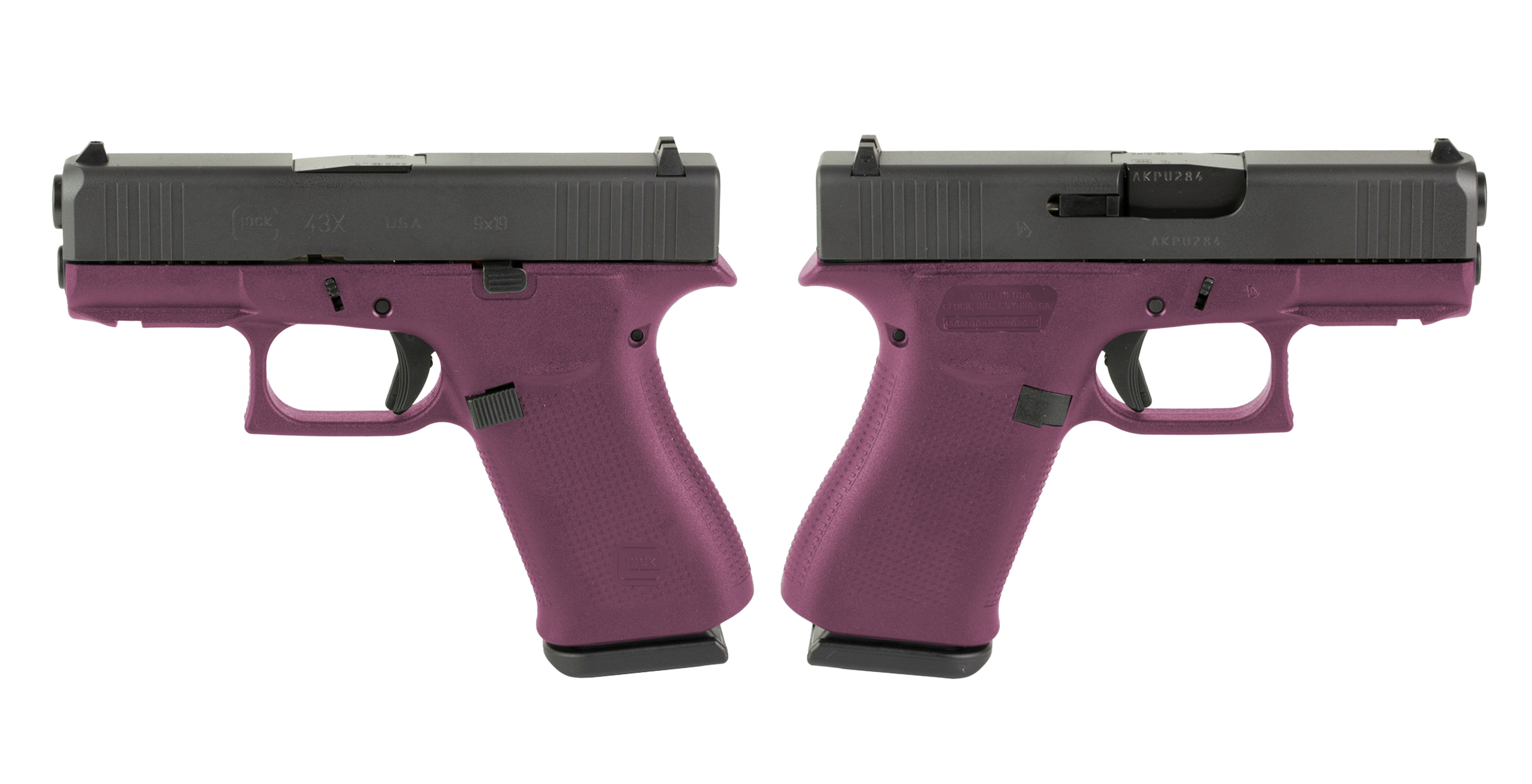 GLOCK G43X 9MM PISTOL 3.41" PISTOL CRANBERRY NIGHT SIGHTS 2-10RD MAGS