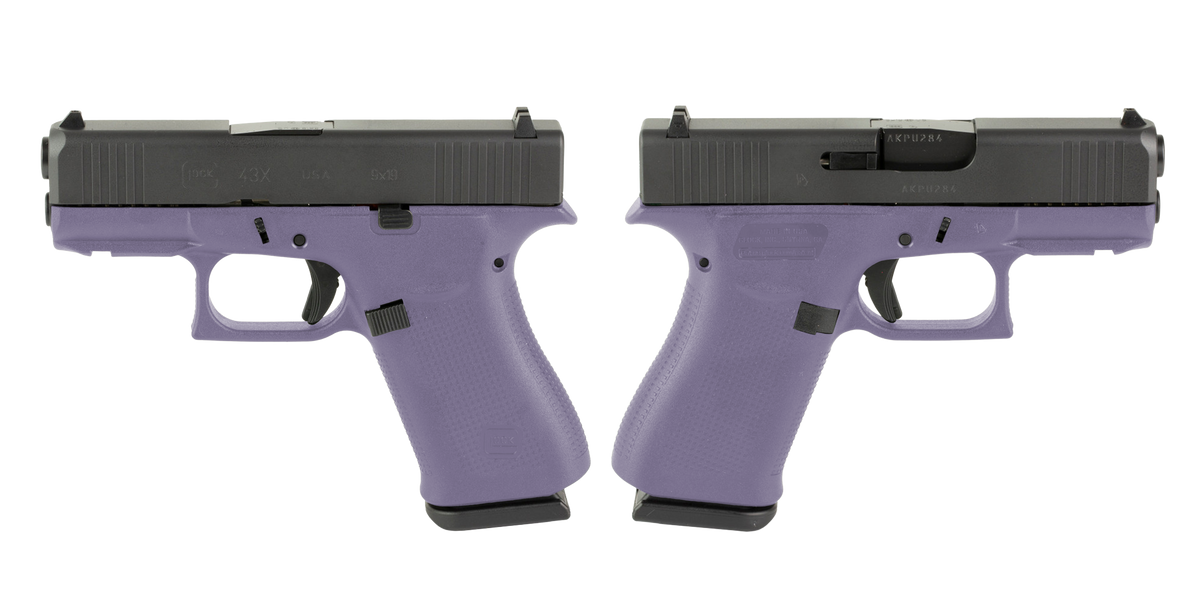 GLOCK G43X 9MM PISTOL 3.41" PURPLE ORCHID NIGHT SIGHTS 2-10RD MAGS