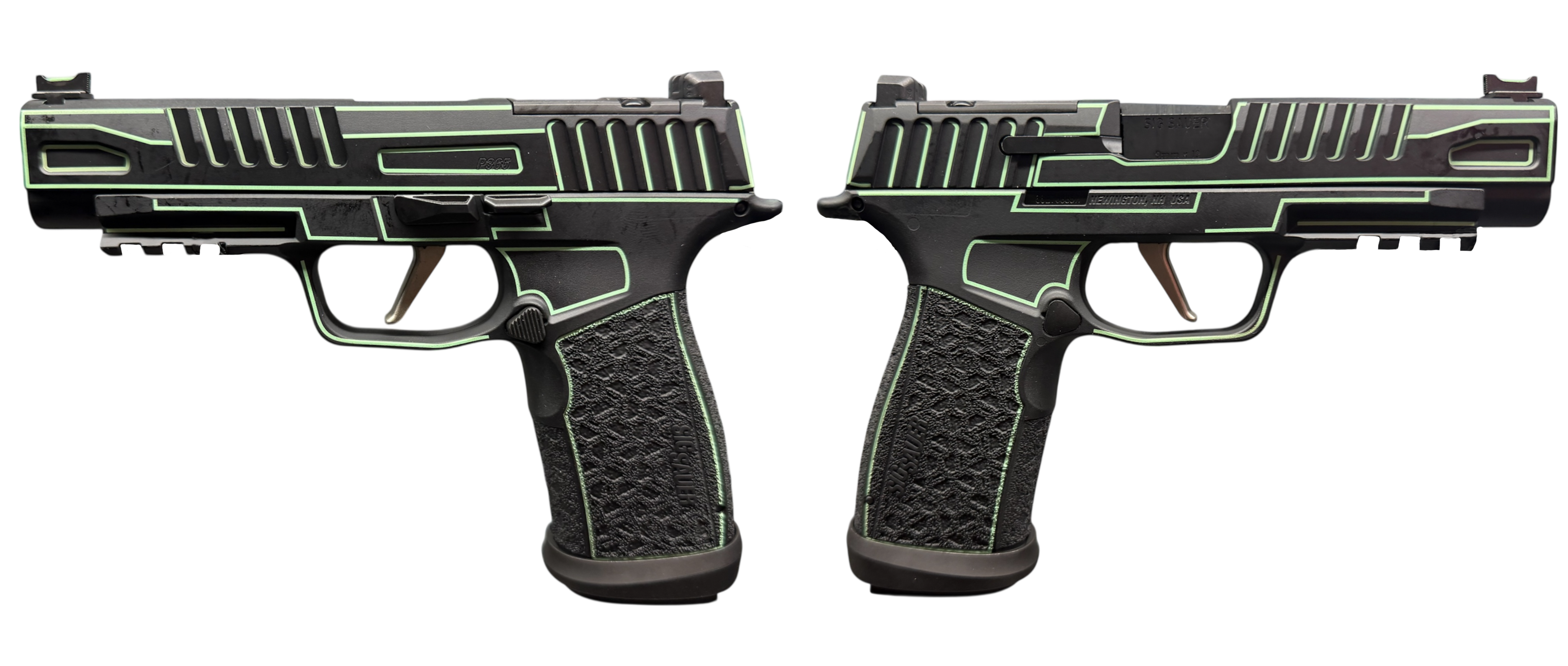 Sig Sauer P365 Fuse 9mm 4.3" Black/Lime Green Outline, Optics Ready, 1-17RD & 2-21RD Magazines