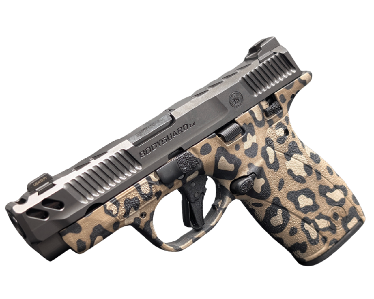 Smith & Wesson PC Bodyguard 2.0 Carry Comp Leopard Print .380 ACP Pistol 3.1" Manual Safety, 1-10RD & 1-12RD Magazines