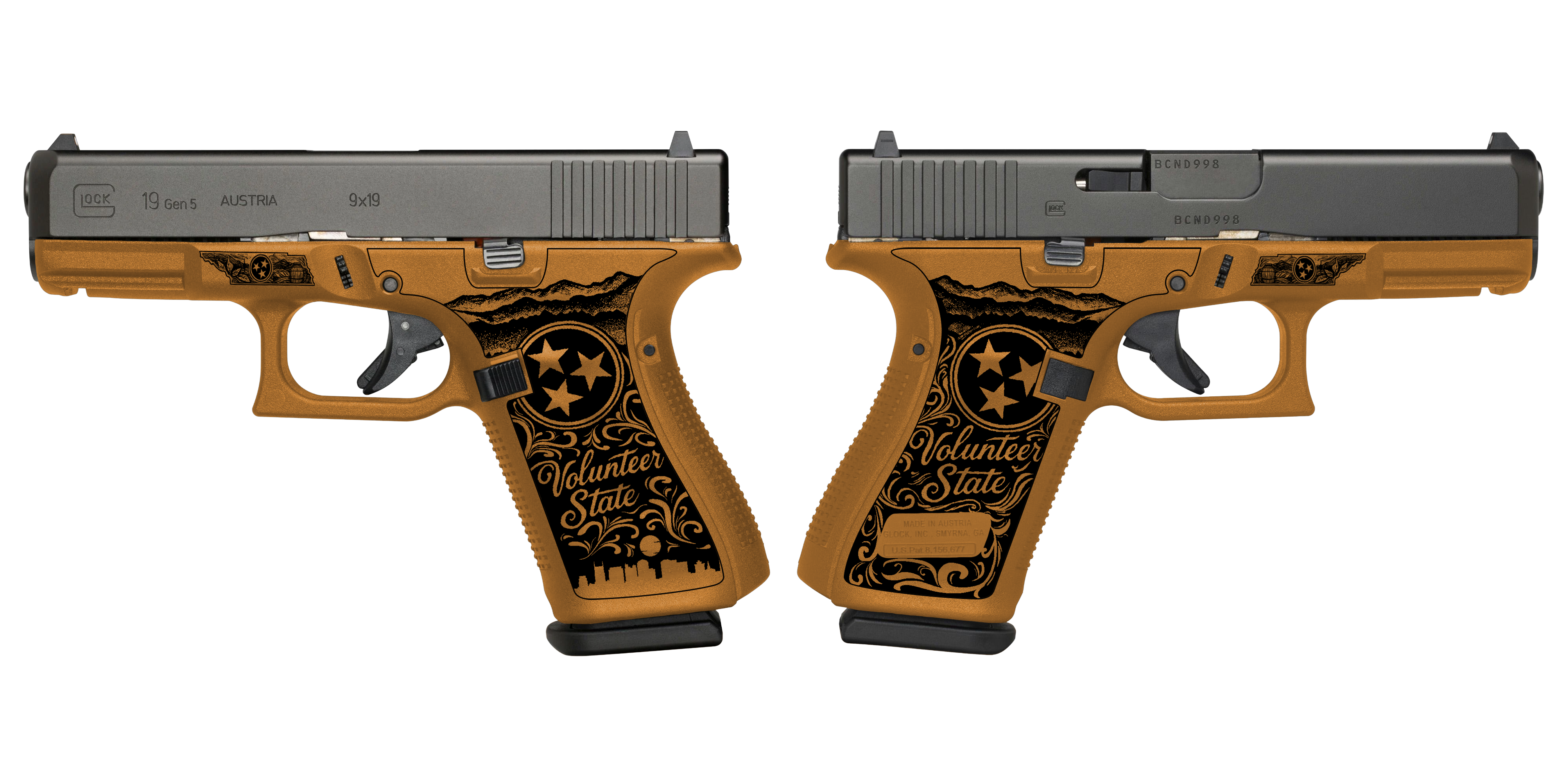 GLOCK 19 GEN 5 TENNESSEE ORANGE 9MM PISTOL 4.02" FXD 5.5lb 3-15RD MAG CASH AMERICA EXCLUSIVE