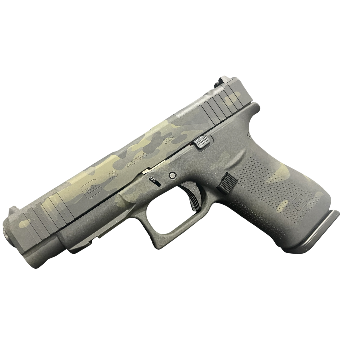GLOCK 48 MOS BLACK MULTICAM 9MM PISTOL 4.01 FXD 5.5lb w/front rails 2-10RD MAGS