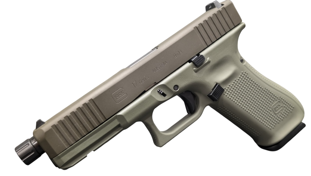 Glock 17 Gen 5 9mm Two-Tone OD Green Pistol, 4.49" Barrel, 3x15rd Magazines