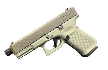 Glock 19 Gen 5 9mm Two-Tone OD Green Pistol, 4" Threaded Barrel, 3x15rd Magazines