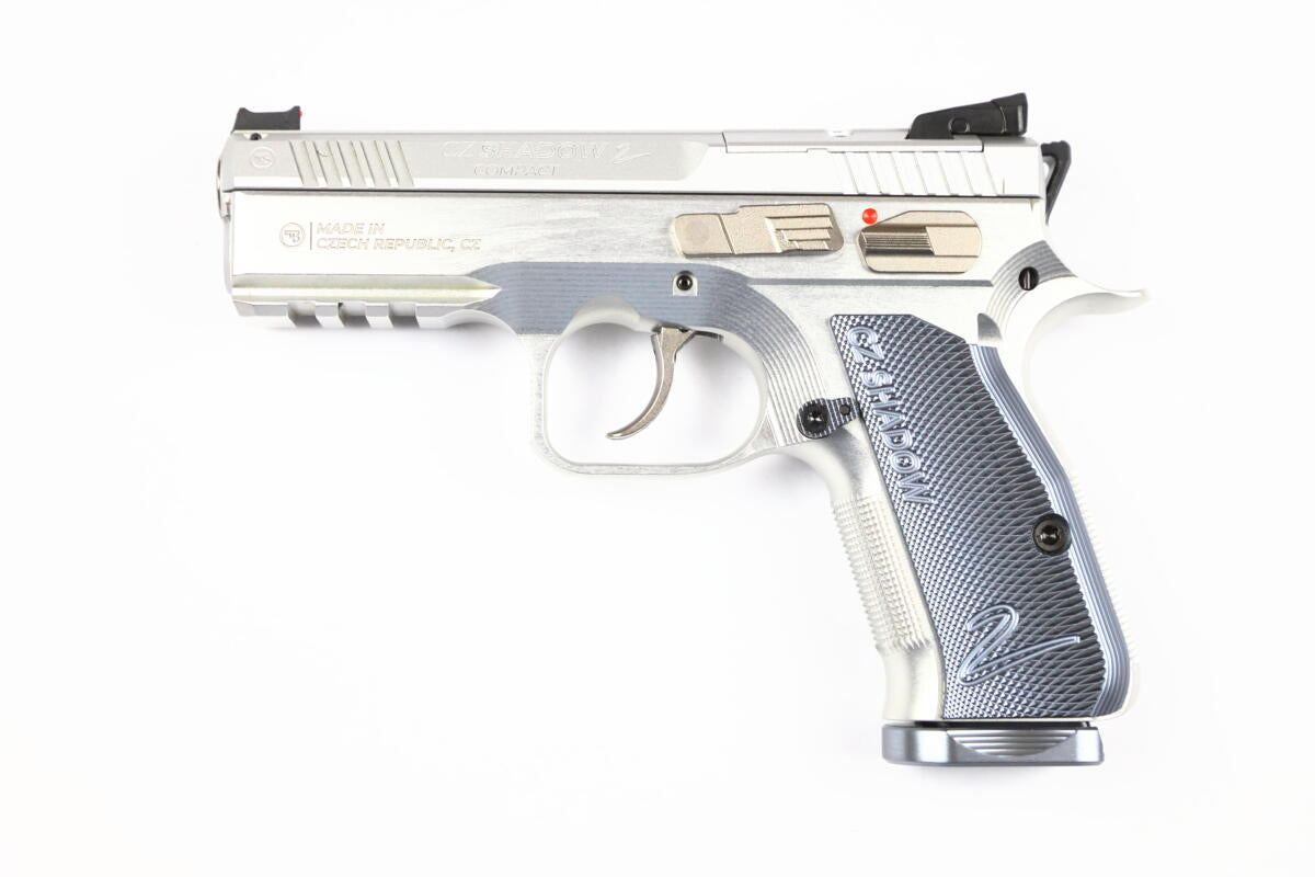 CZ Shadow II Compact Industrial Series 9mm Pistol, Silver, 4" Barrel, 2x15-Round Magazines