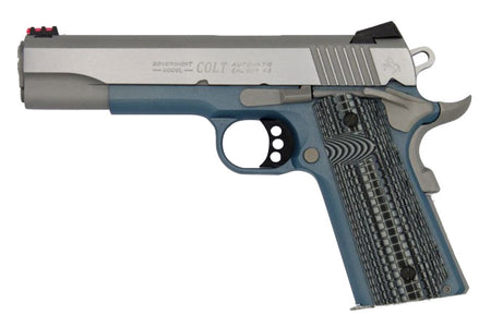 Colt O1070CCSBT 1911 Competition .45 ACP 8+1 5-Inch Barrel Pistol, Blue Titanium Frame, Gray G10 Grips