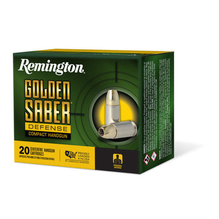 Remington 9mm Luger/Parabellum 27613 Golden Saber Brass Jacket Hollow Point 124 Grain