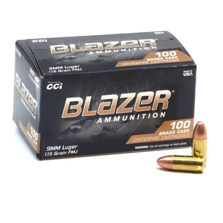 Blazer 9mm Luger/Parabellum 51991BB Brass Full Metal Jacket FMJ 115 Grain